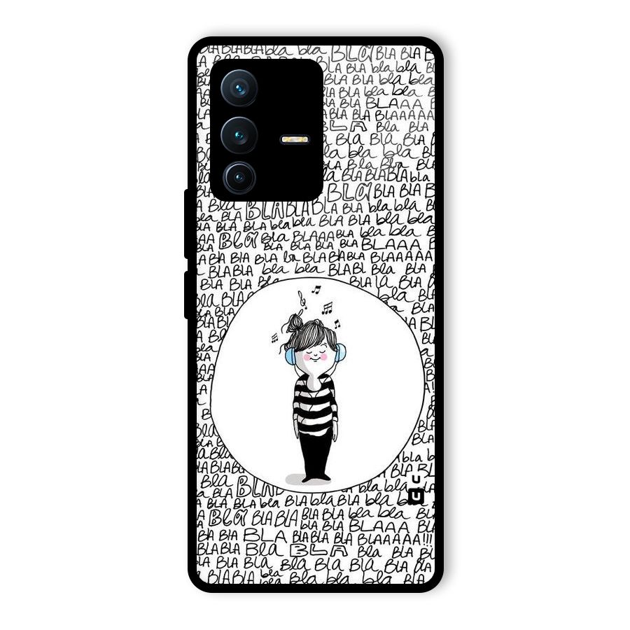Music And Bla Bla Glass Back Case for Vivo V23 Pro