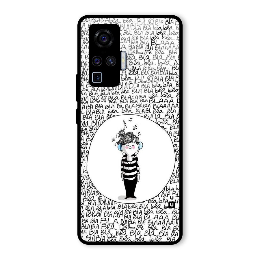Music And Bla Bla Glass Back Case for Vivo X50 Pro