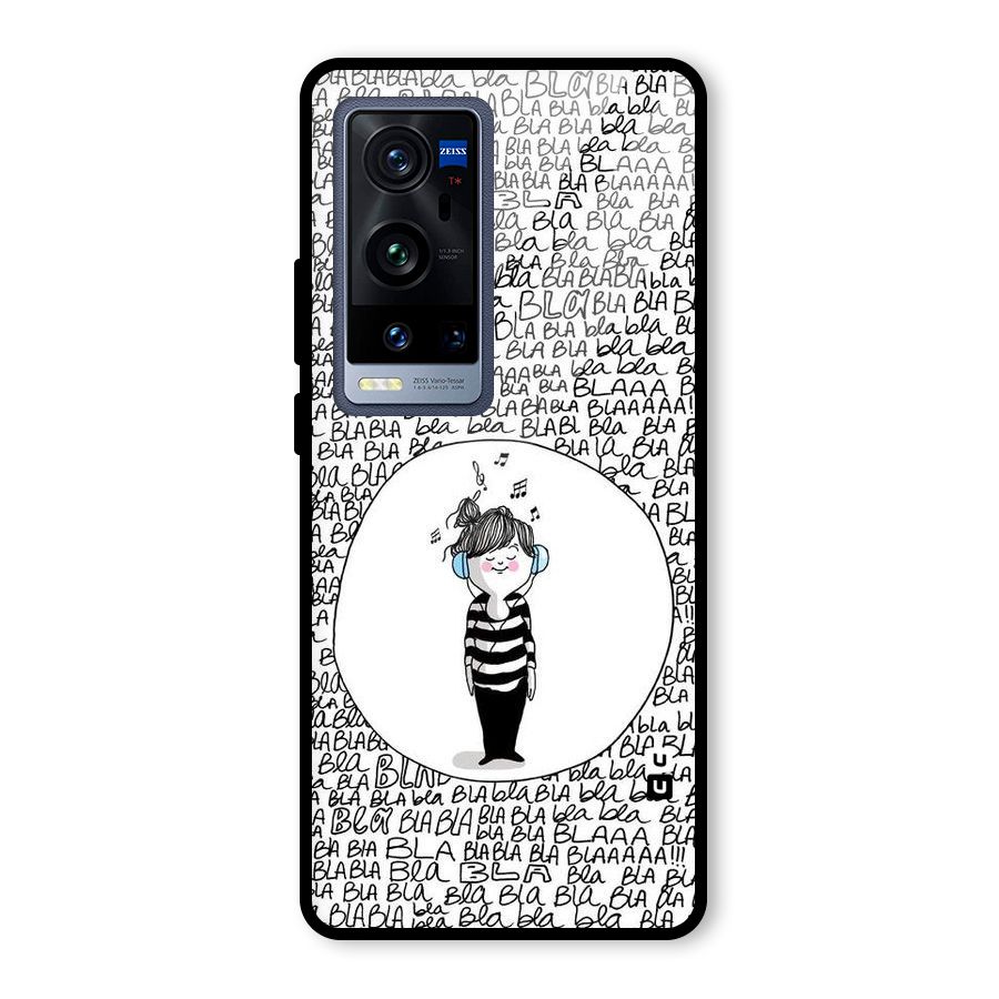 Music And Bla Bla Glass Back Case for Vivo X60 Pro Plus