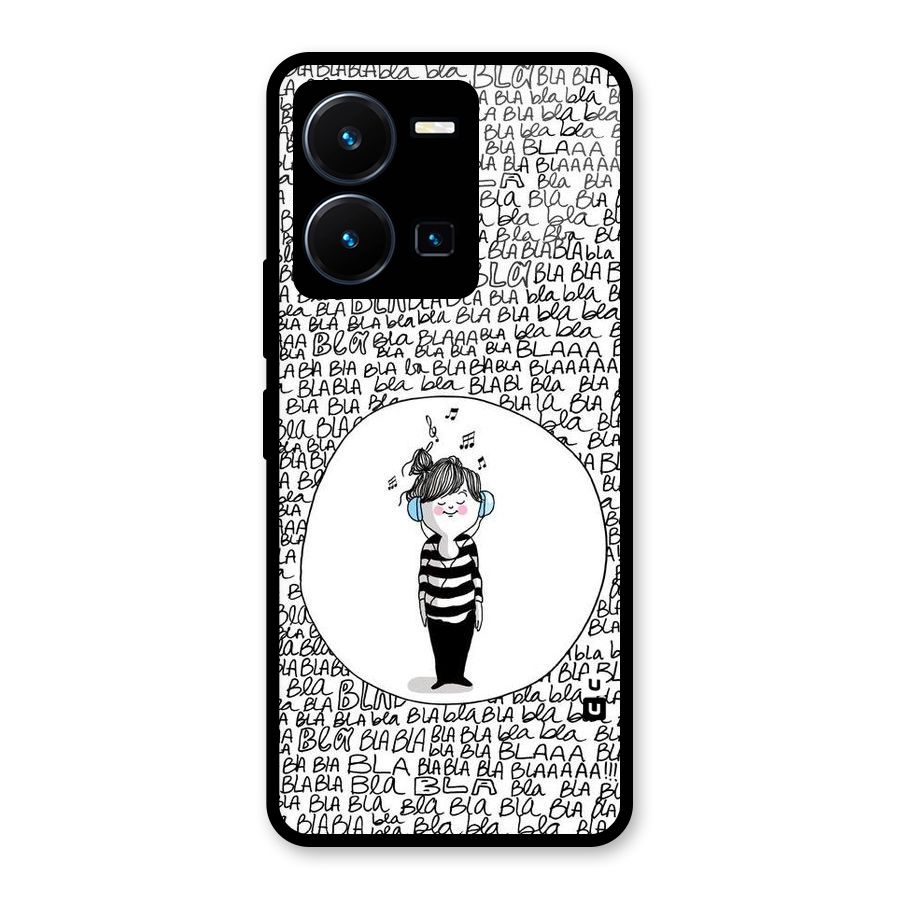 Music And Bla Bla Glass Back Case for Vivo Y35
