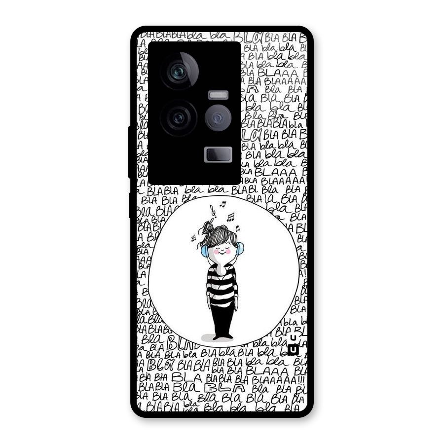 Music And Bla Bla Glass Back Case for Vivo iQOO 11 5G