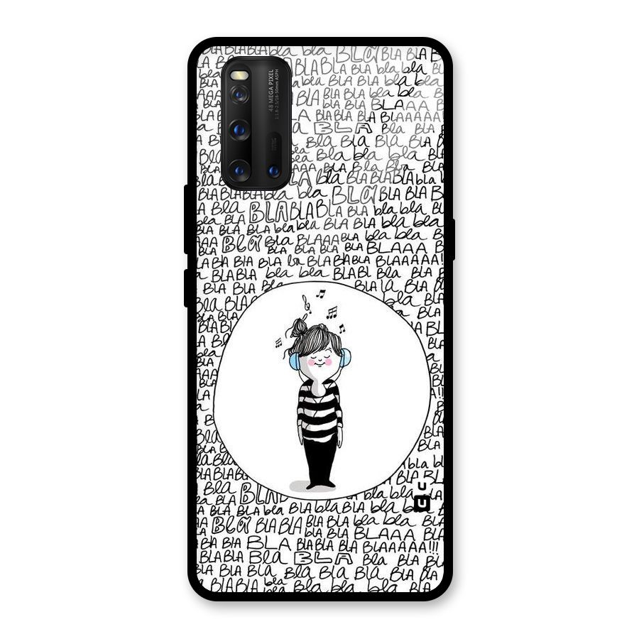Music And Bla Bla Glass Back Case for Vivo iQOO 3