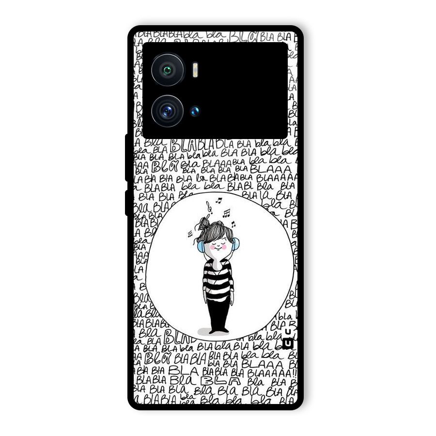 Music And Bla Bla Glass Back Case for Vivo iQOO 9 Pro
