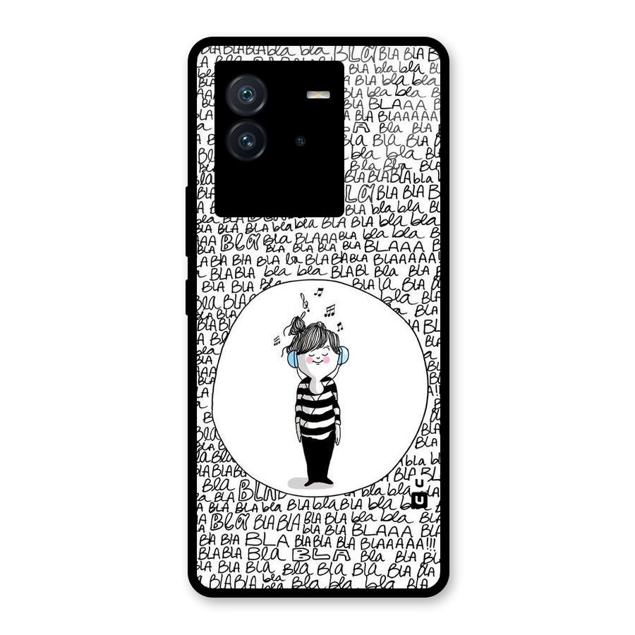 Music And Bla Bla Glass Back Case for Vivo iQOO Neo 6 5G