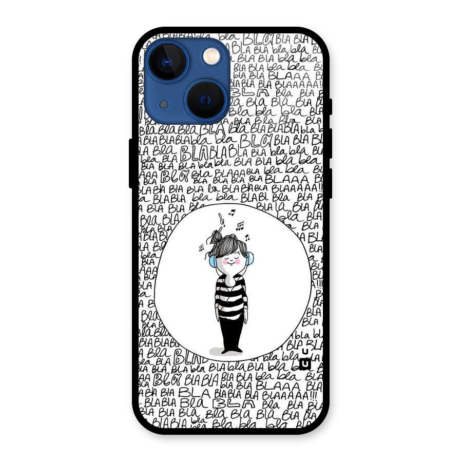 Music And Bla Bla Glass Back Case for iPhone 13 Mini