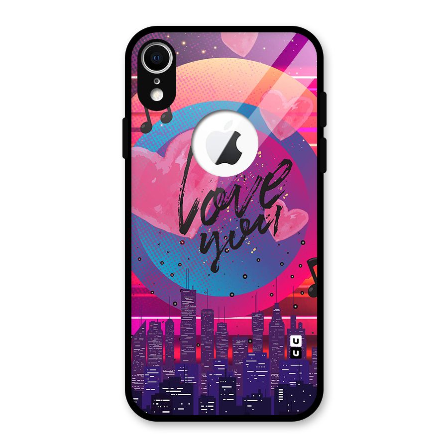 Music City Love Glass Back Case for iPhone XR Logo Cut