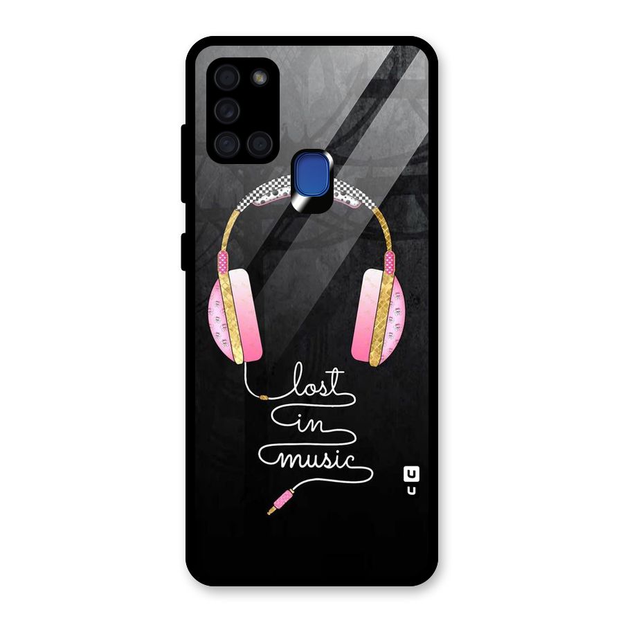 Music Lost Glass Back Case for Galaxy A21s