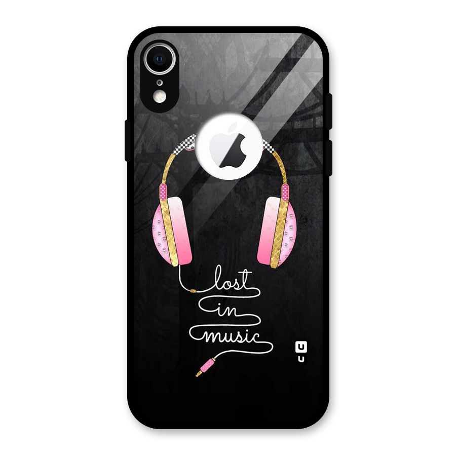 Music Lost Glass Back Case for iPhone XR Logo Cut