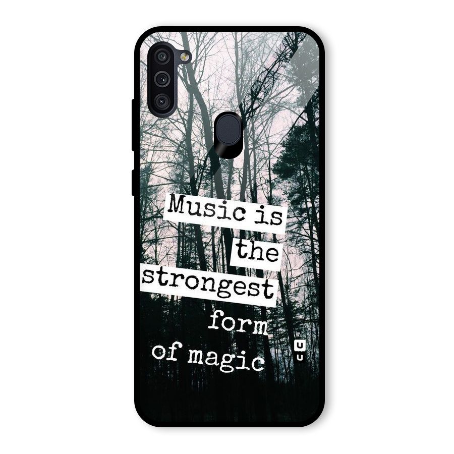 Music Magic Glass Back Case for Galaxy M11