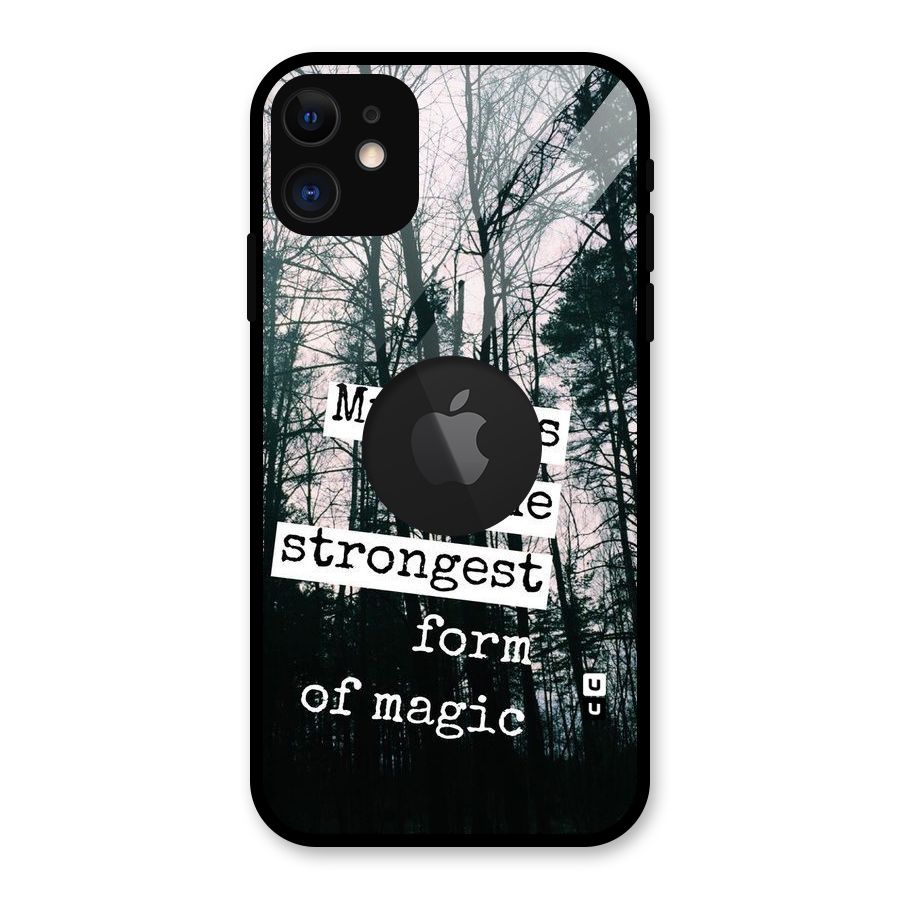 Music Magic Glass Back Case for iPhone 11 Logo Cut