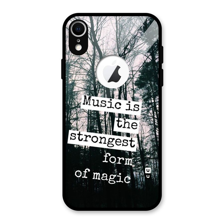 Music Magic Glass Back Case for iPhone XR Logo Cut