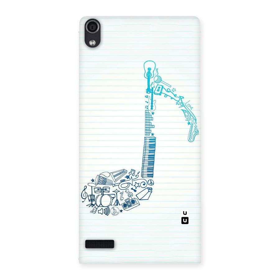 Music Note Design Back Case for Ascend P6