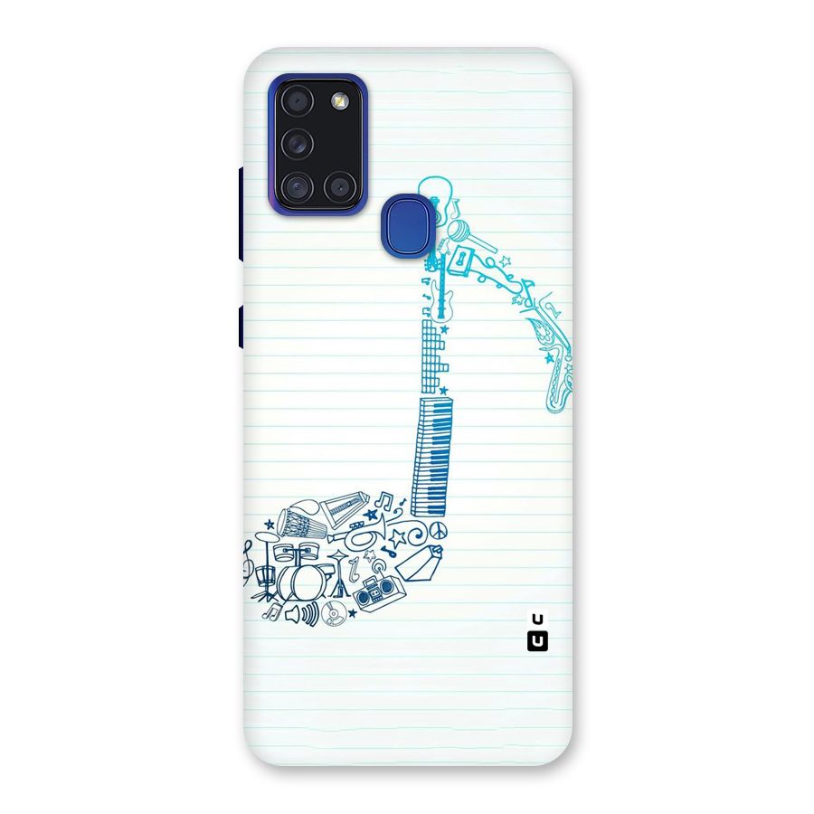 Music Note Design Back Case for Galaxy A21s