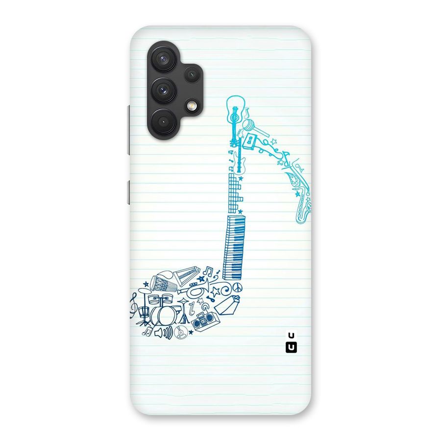 Music Note Design Back Case for Galaxy A32