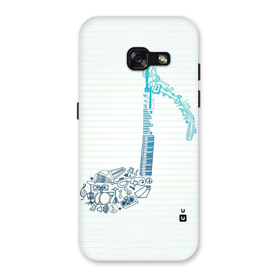 Music Note Design Back Case for Galaxy A3 (2017)