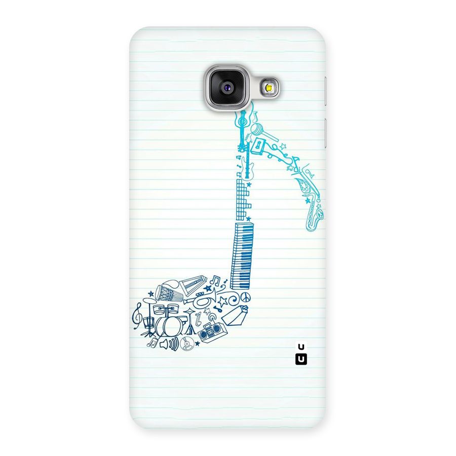 Music Note Design Back Case for Galaxy A3 2016