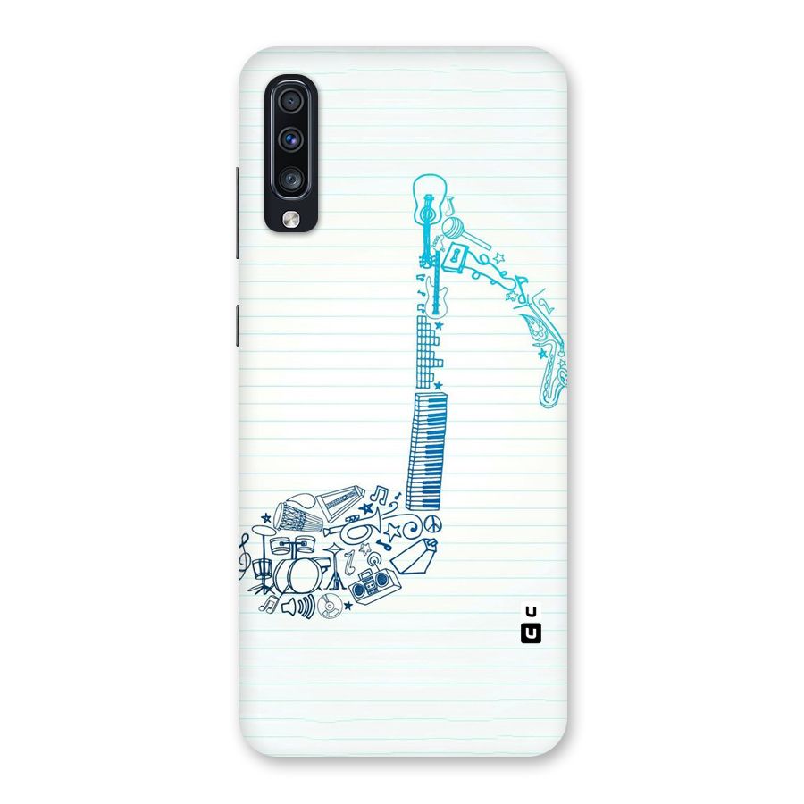 Music Note Design Back Case for Galaxy A70