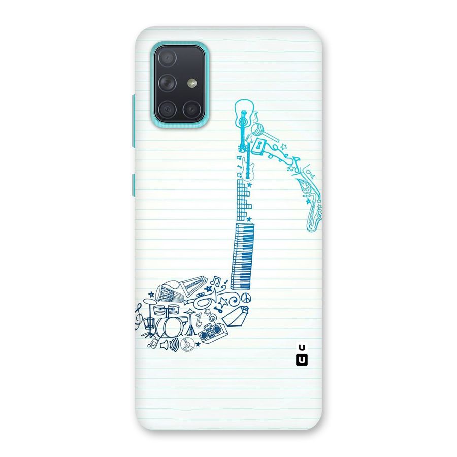 Music Note Design Back Case for Galaxy A71