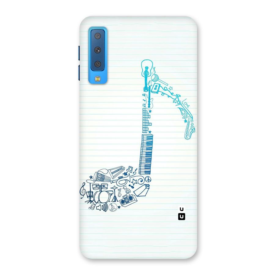 Music Note Design Back Case for Galaxy A7 (2018)