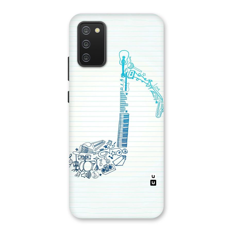 Music Note Design Back Case for Galaxy M02s