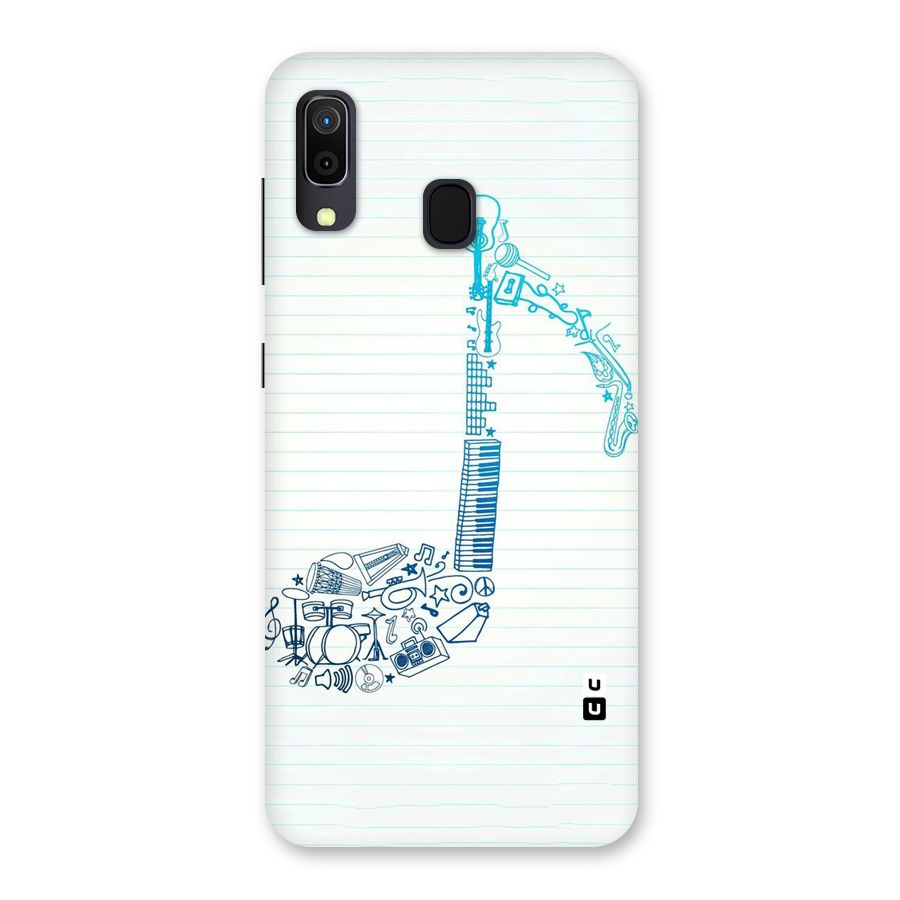 Music Note Design Back Case for Galaxy M10s