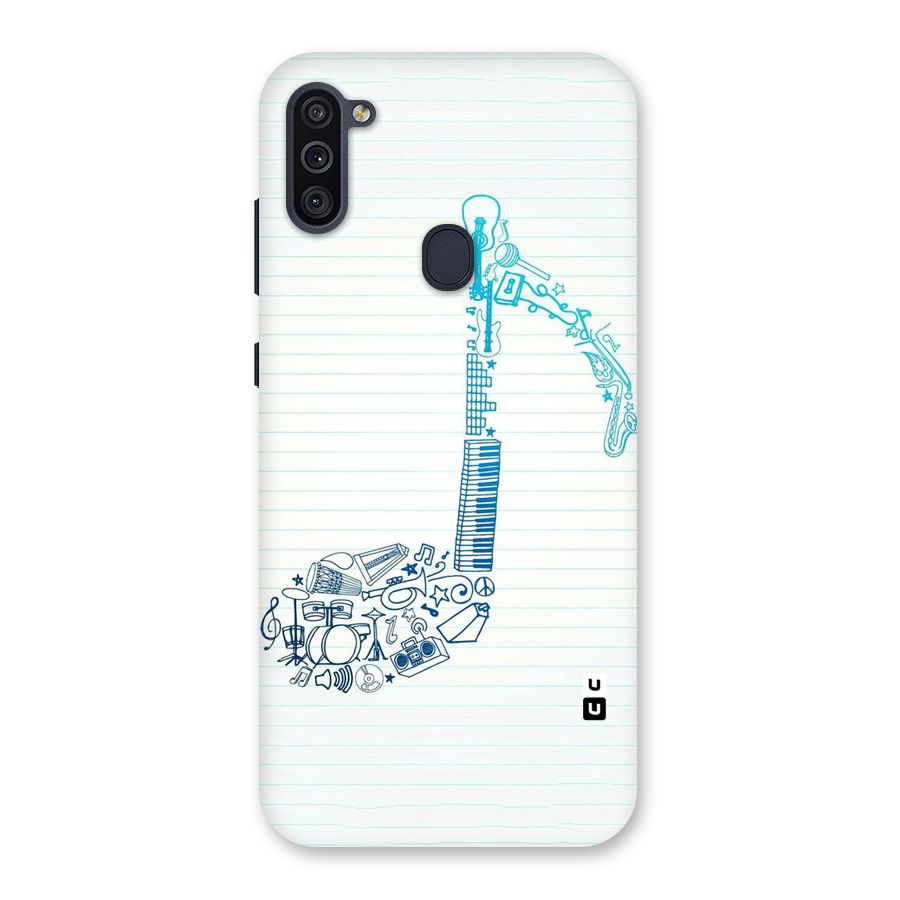 Music Note Design Back Case for Galaxy M11