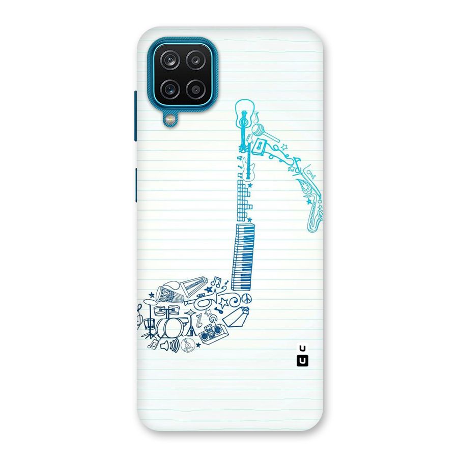 Music Note Design Back Case for Galaxy M12