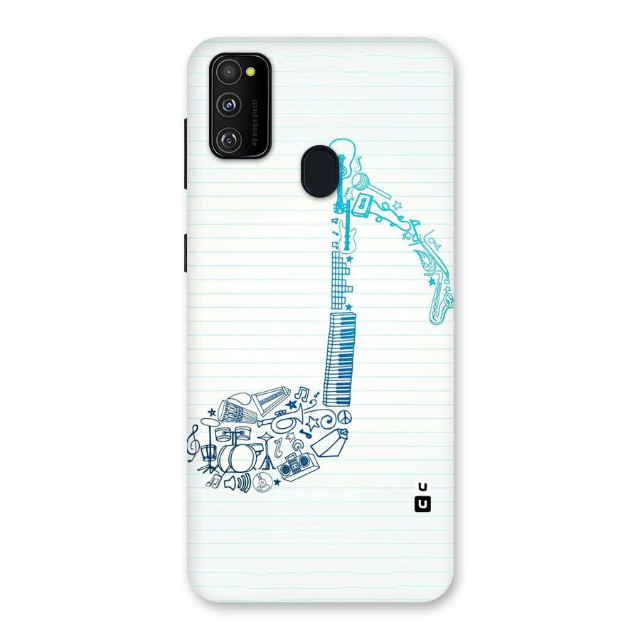 Music Note Design Back Case for Galaxy M30s
