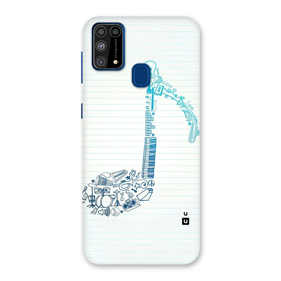 Music Note Design Back Case for Galaxy M31