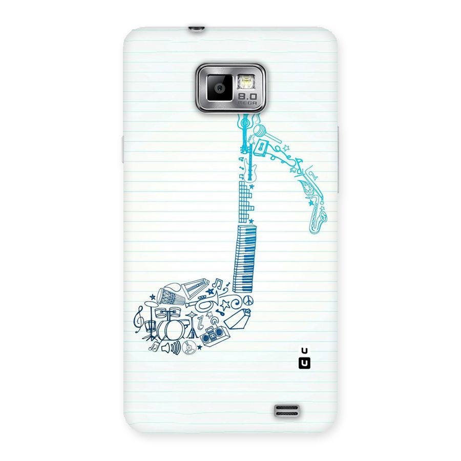 Music Note Design Back Case for Galaxy S2