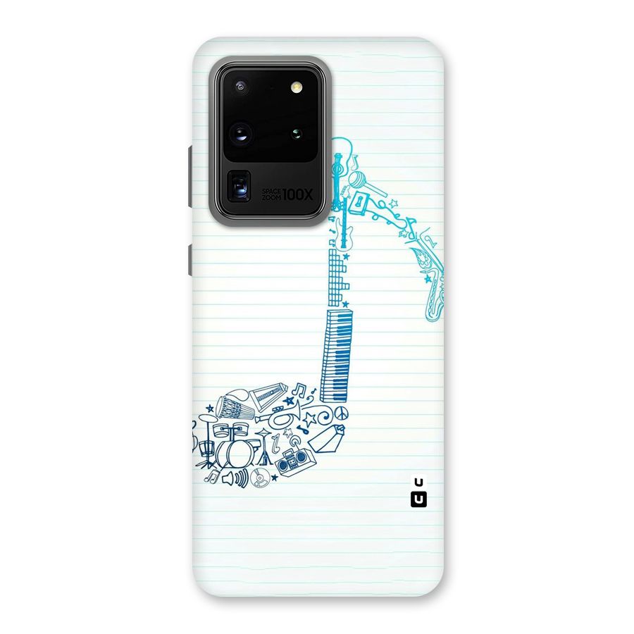 Music Note Design Back Case for Galaxy S20 Ultra