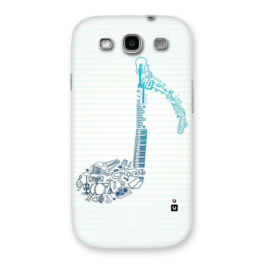 Music Note Design Back Case for Galaxy S3