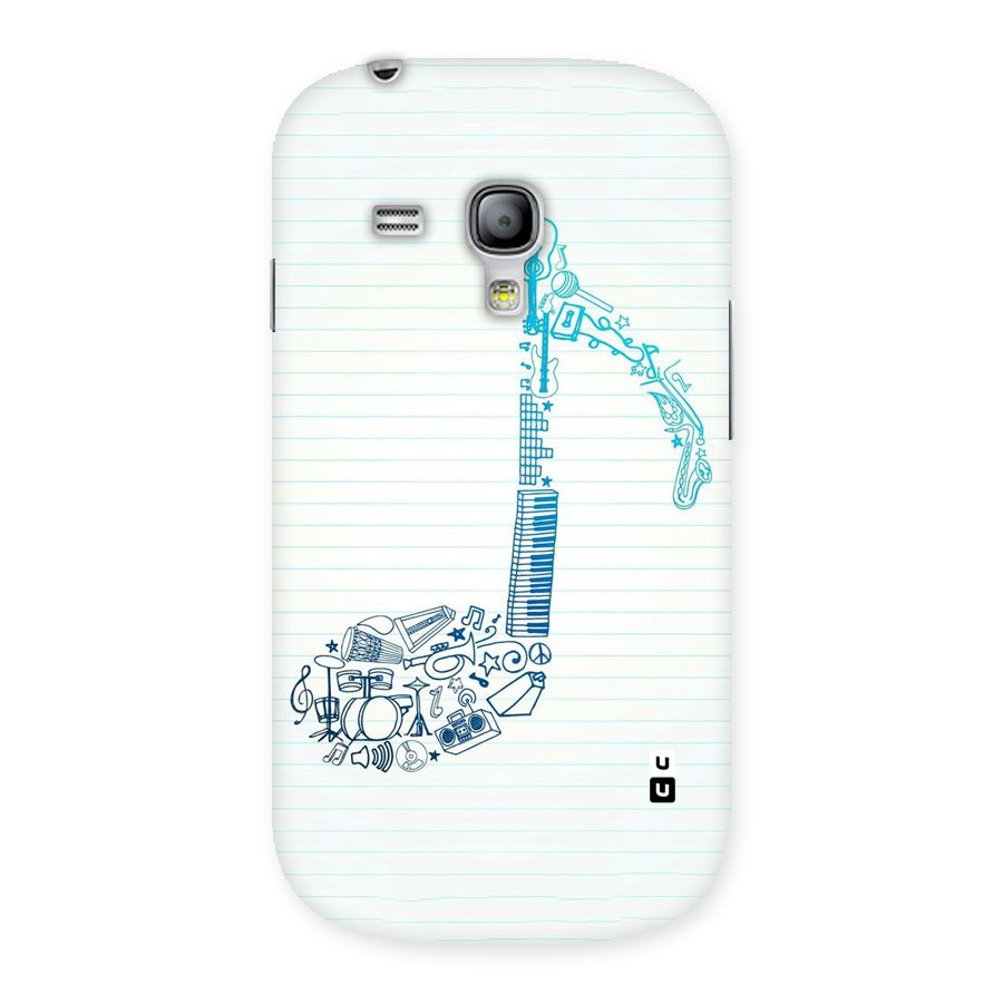 Music Note Design Back Case for Galaxy S3 Mini