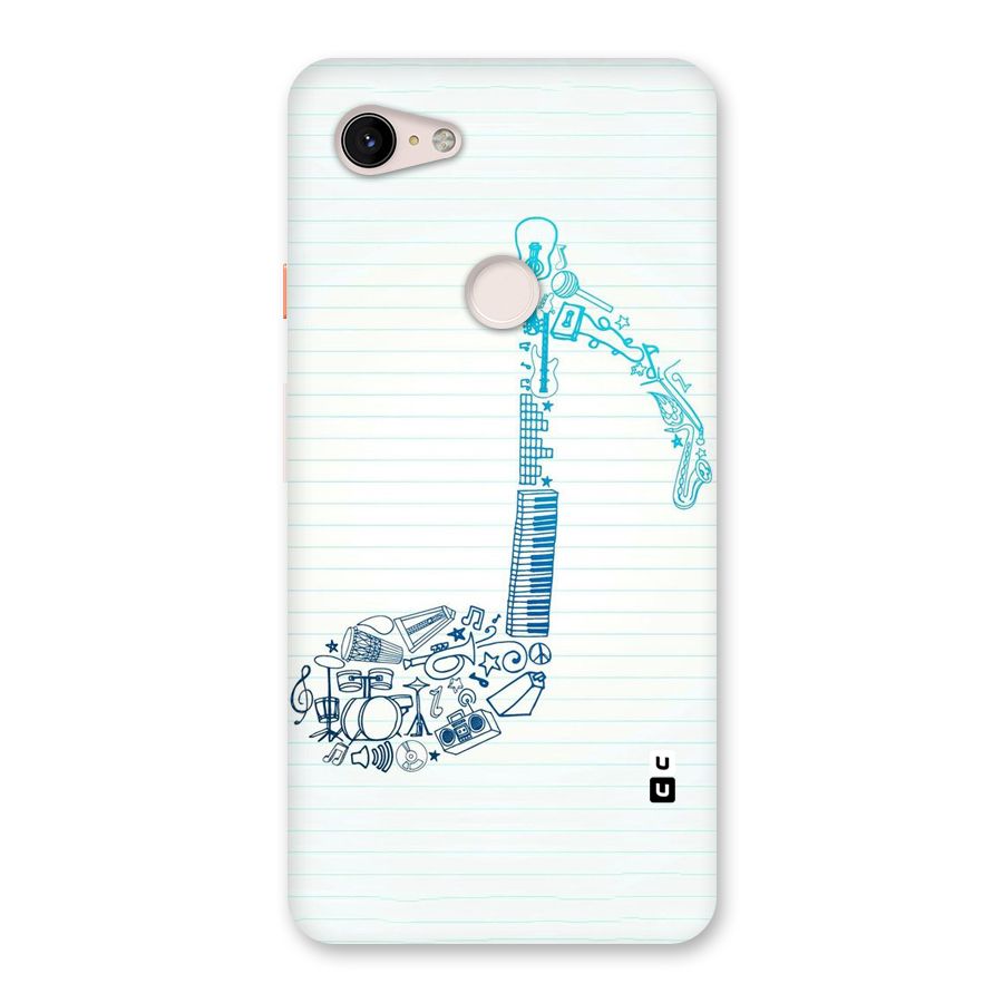 Music Note Design Back Case for Google Pixel 3 XL
