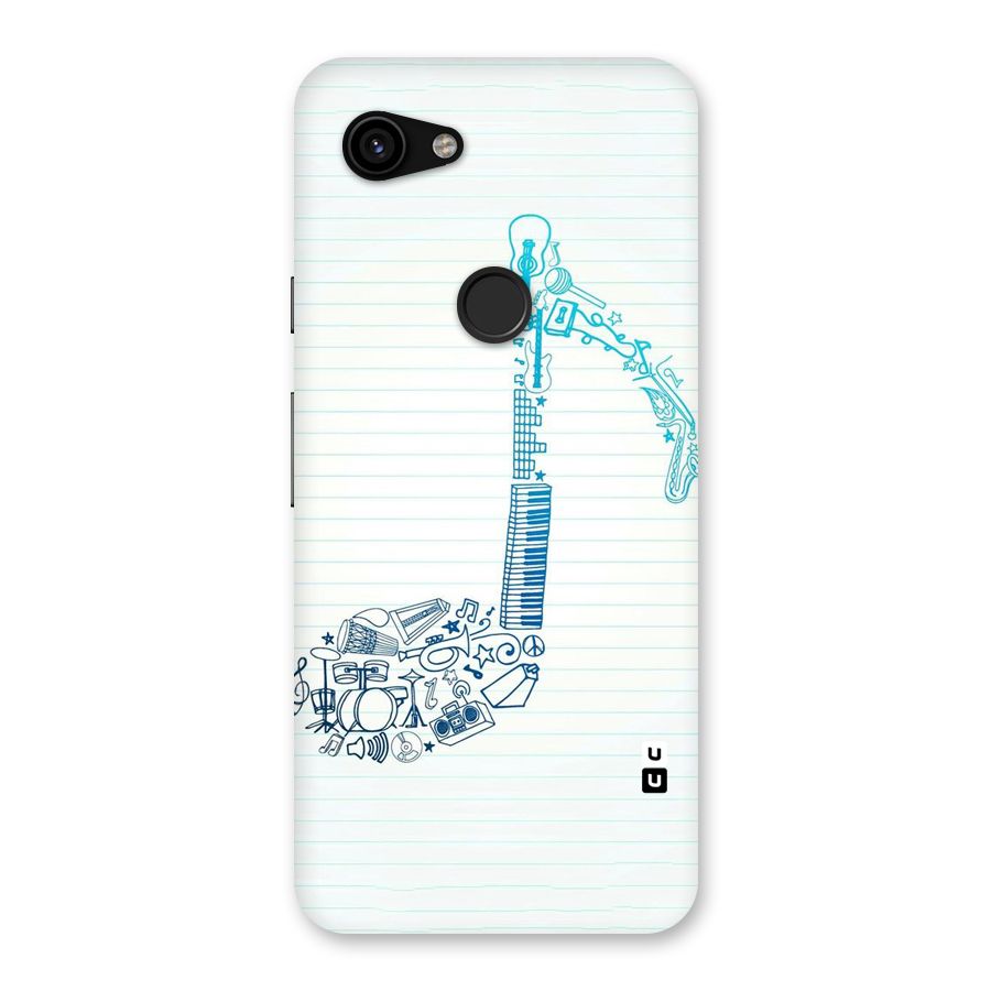 Music Note Design Back Case for Google Pixel 3a