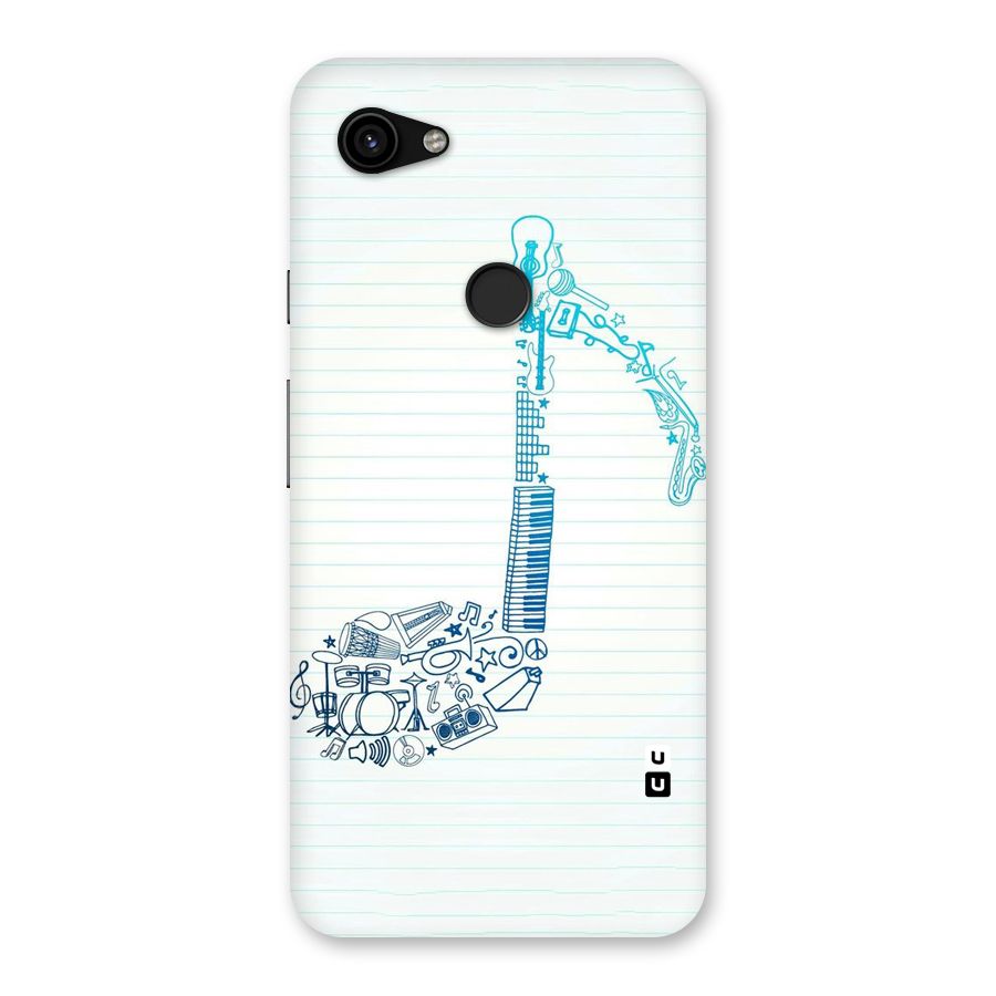 Music Note Design Back Case for Google Pixel 3a XL