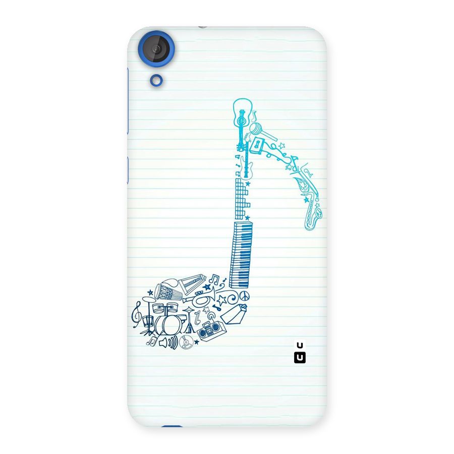Music Note Design Back Case for HTC Desire 820