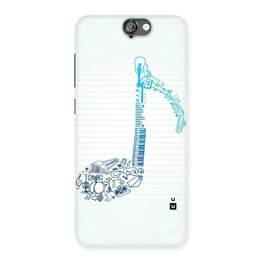 Music Note Design Back Case for HTC One A9