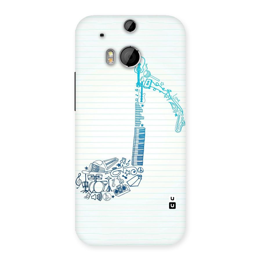 Music Note Design Back Case for HTC One M8