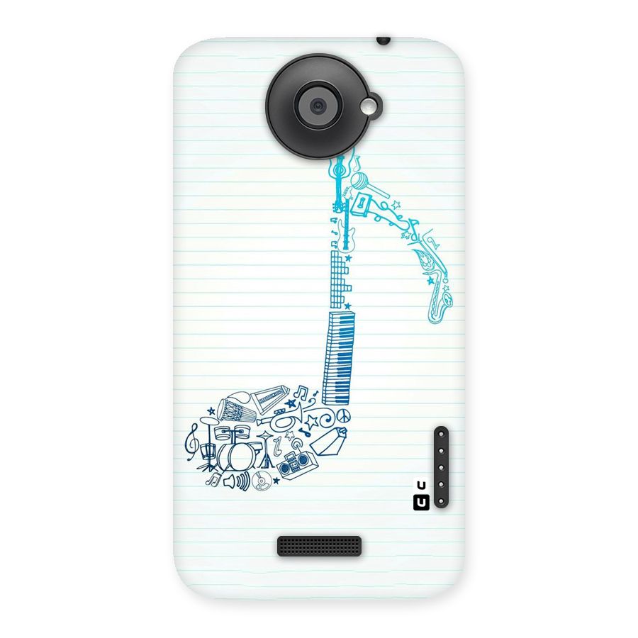 Music Note Design Back Case for HTC One X