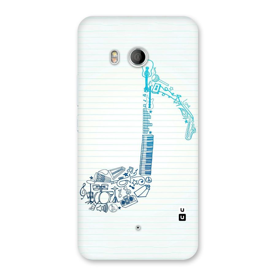 Music Note Design Back Case for HTC U11