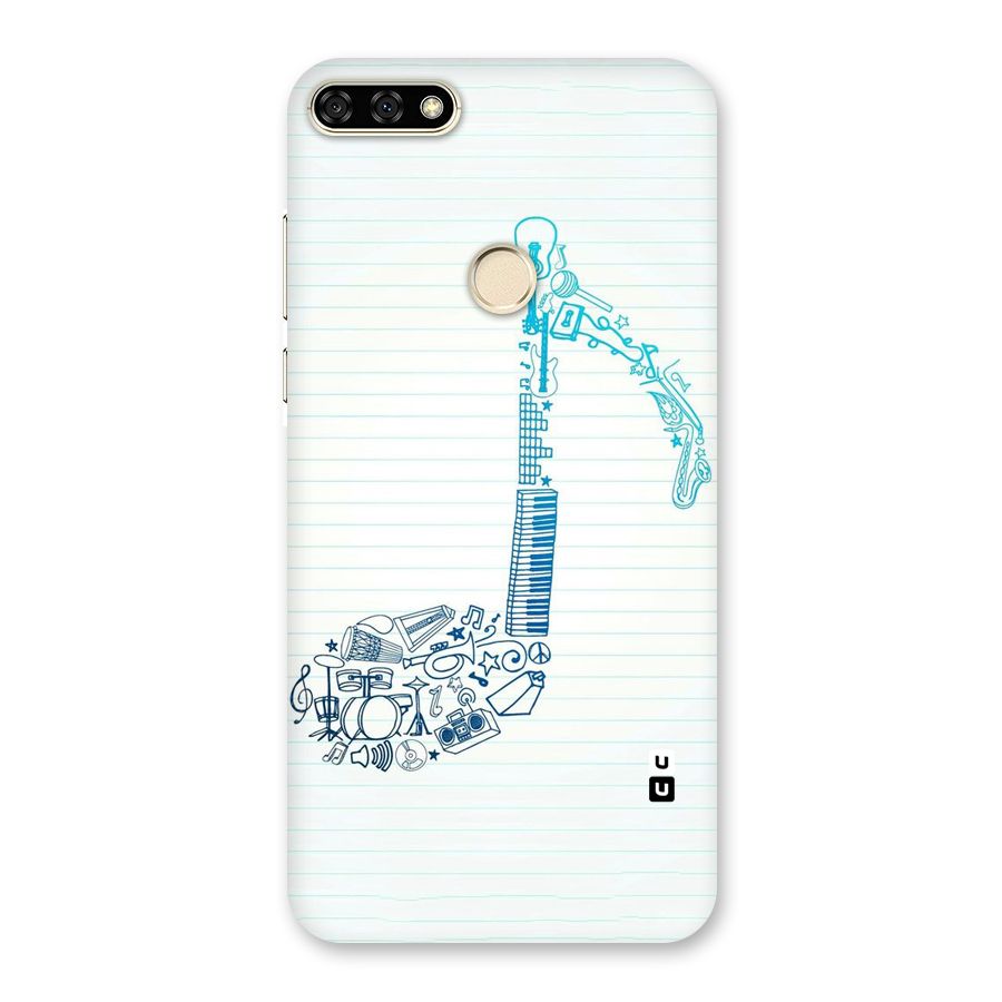 Music Note Design Back Case for Honor 7A