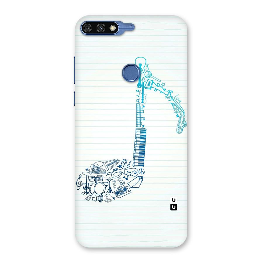 Music Note Design Back Case for Honor 7C