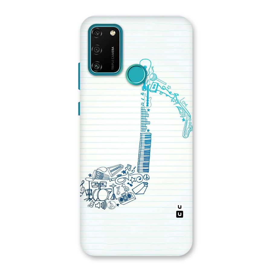 Music Note Design Back Case for Honor 9A