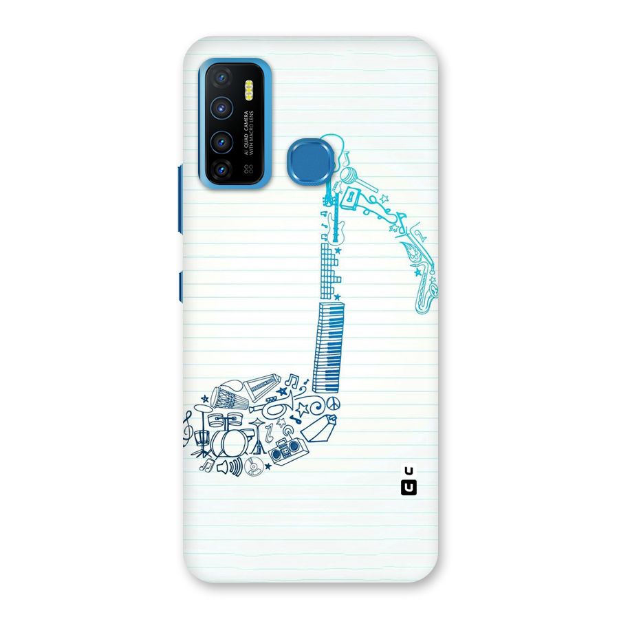 Music Note Design Back Case for Infinix Hot 9