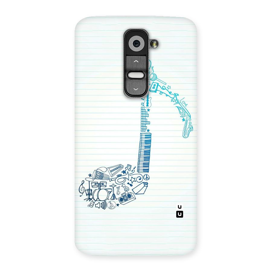 Music Note Design Back Case for LG G2