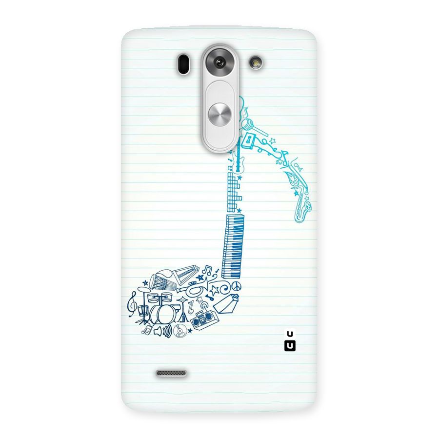 Music Note Design Back Case for LG G3 Mini