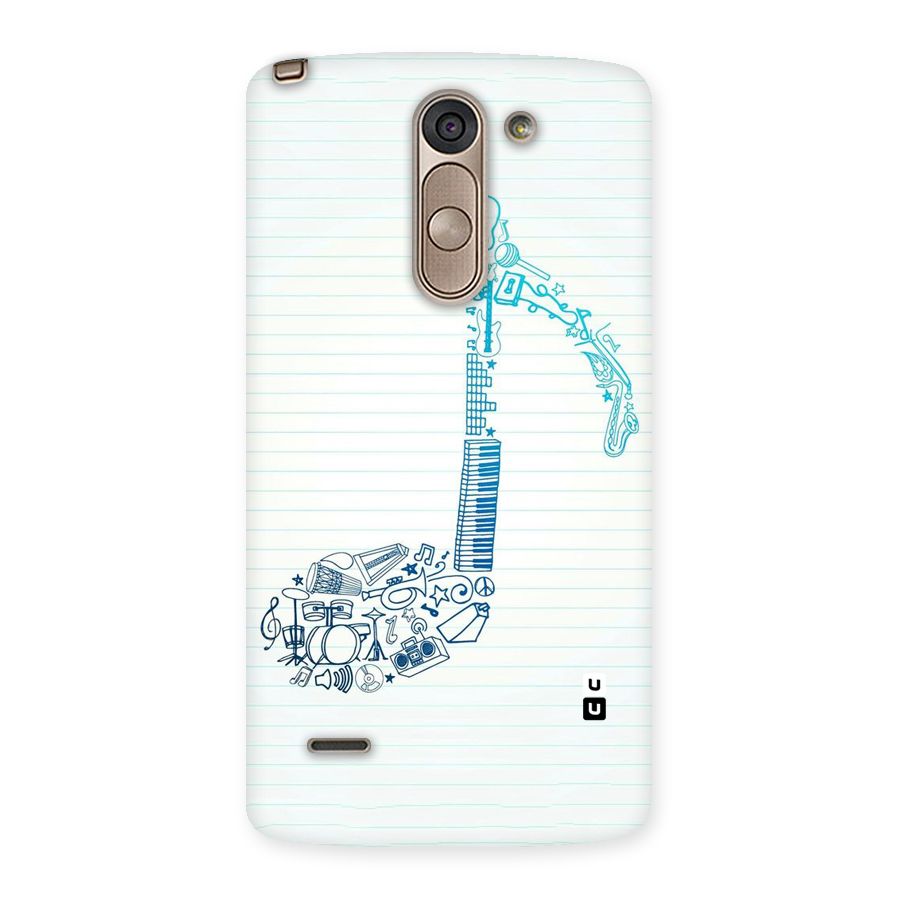 Music Note Design Back Case for LG G3 Stylus