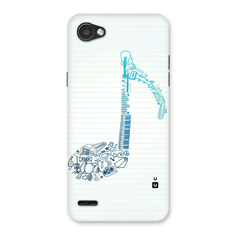 Music Note Design Back Case for LG Q6