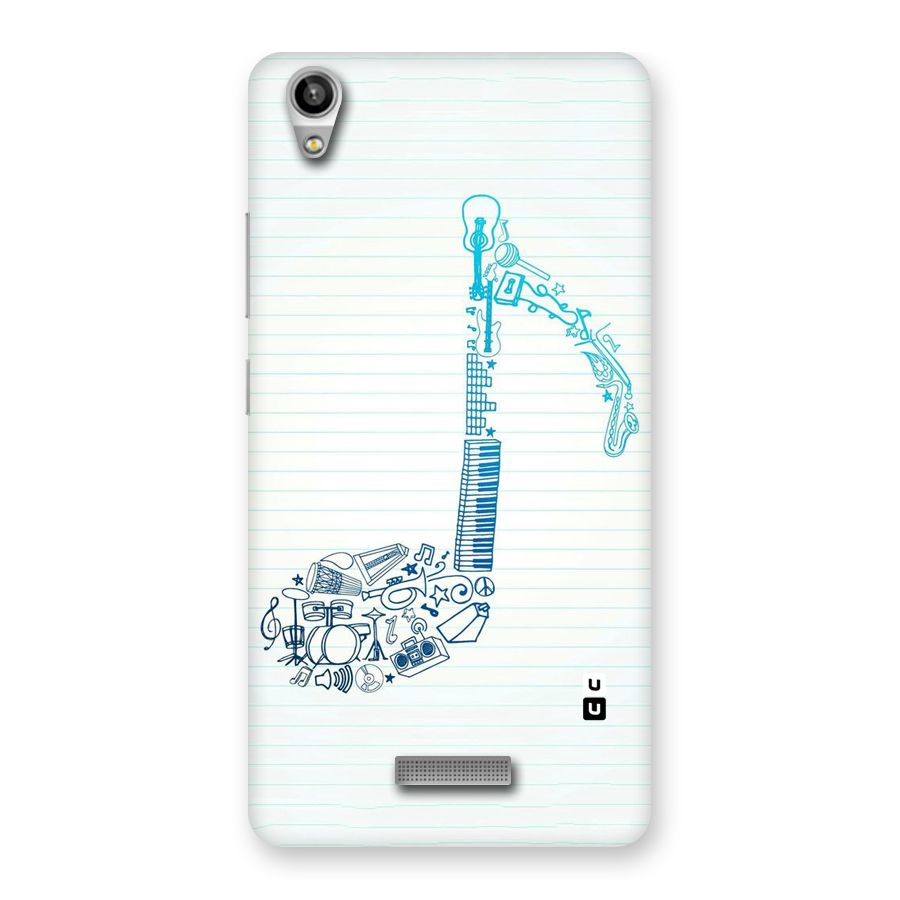 Music Note Design Back Case for Lava-Pixel-V1